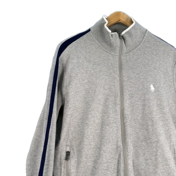 Polo Ralph Lauren Mens XL Heather Gray Full Double Zip Up Track Jacket - Picture 6 of 13